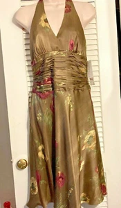 JONES NEW YORK Silk Halter Cocktail Dress Size 4 Floral NWT - Picture 1 of 9