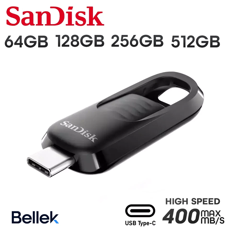 Sandisk USB Type-C Memory Stick 64GB 128GB 256GB 512GB Flash Drive 400MB/s - Image 1 of 1