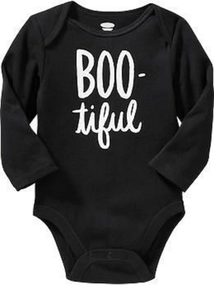 NUEVO CON ETIQUETAS CAMISETA ANTIGUA AZUL MARINO NIÑAS Halloween Body Bebé BOO-TIFUL tú eliges la talla Foto 1 de 1