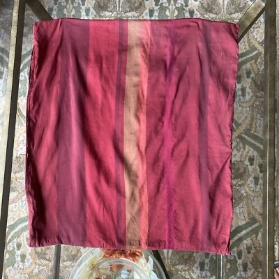 Vintage Silk Pillow Sham Jewel Red Stripes 16" x 19" Home Decor Pre-Owned - Image 1 of 4