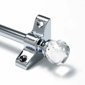 More details for 13 x polished chrome stair rods - 3/8&quot; x 28.5&quot; - simplicity -  crystal finial