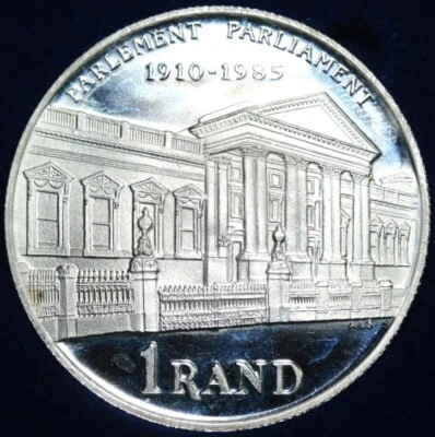 1985 PROOF SOUTH AFRICA SILVER RAND (PARLIAMENT) - .39 oz. SILVER - Image 1 of 2