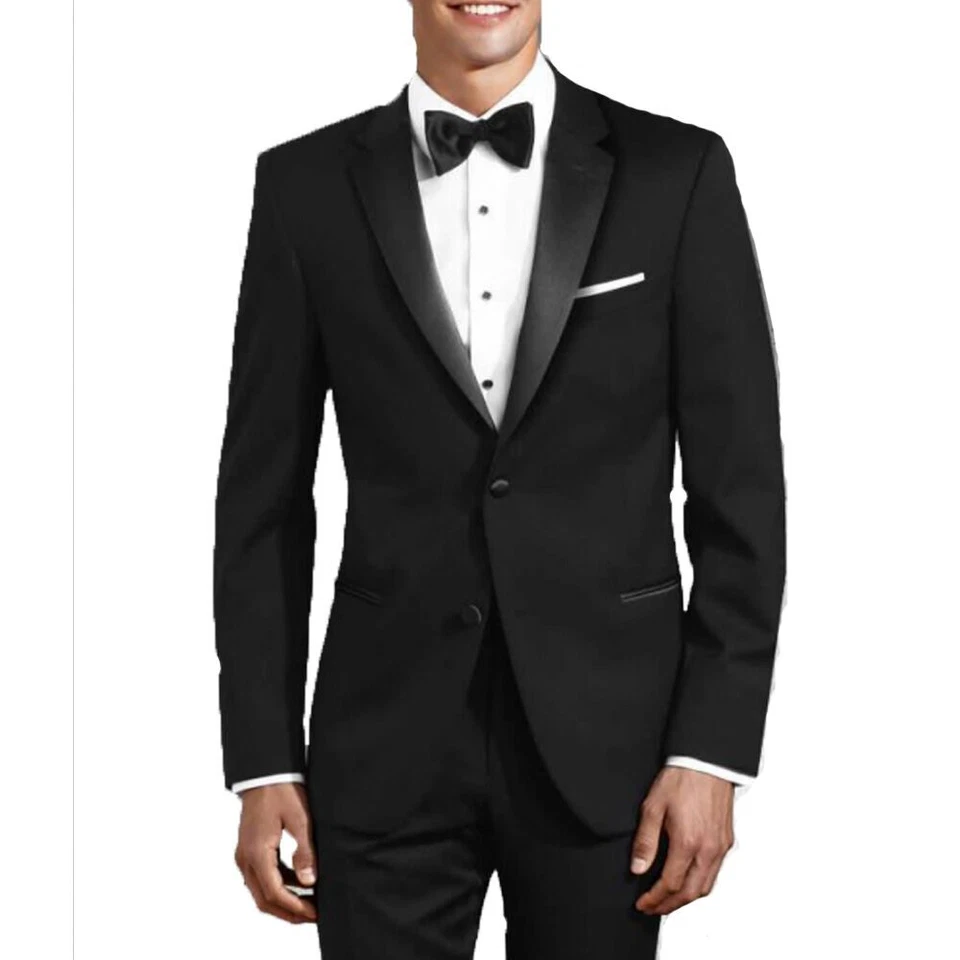 Ike Behar Two Button Notch Slim Fit Black Tuxedo - Image 1 of 2