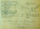 1870'S Au Gamin De Paris, F. Pinet Gaulon French Lovely Victorian Trade Card F84