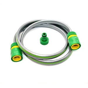 1m Reinforced Hose + Female Hose Connectors Snap On Fitting Hozelock Compatible - Picture 1 of 4