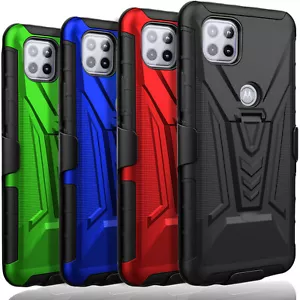 For Motorola One 5G ACE Phone Case One 5G UW Clip Cover+Tempered Glass Protector - Picture 1 of 33