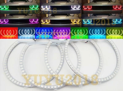 RGB LED 4 halo ring for Dodge Challenger 08-14 Headlight Angel Eye multi color - Image 1 of 4