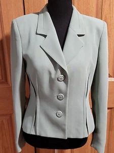 Womens HERBERT GROSSMAN by Cynthia Sobel Light Green Blazer Size 4 Made IN USA - Picture 1 of 8