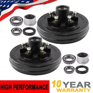 Pair 12"X2" Trailer Brake Hub Drum 6 on 5.5" for 5200 - 6000 lbs axle -22003K - Imagen 1 de 7