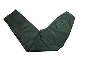 Boutique Europa Emerald Green 100% Leather Straight Leg Pants Size 6 Women's Q67 - Picture 1 of 11