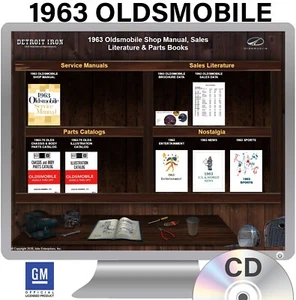 1963 Oldsmobile Shop Manual, Sales Literature & Parts Books on CD - Picture 1 of 1