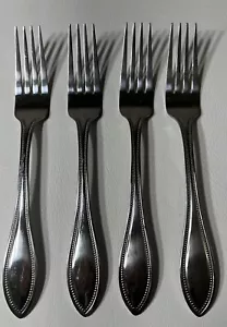 Pfaltzgraff Stainless 18/0 American Bead Flatware Dinner Forks Set of 4 - Picture 1 of 12