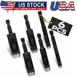 6Pcs Leather Hole Punch Tool-Hollow Punch Set Hex Shank Drill Bits Flexible Hole - Picture 1 of 10