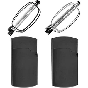Success Eyewear Reading Glasses 2 Pair Black and Gunmetal Readers Compact - Picture 1 of 9