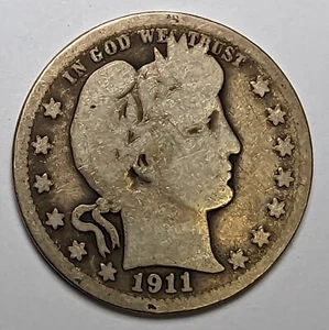 1911 D Barber Head Silver Quarter - Picture 1 of 3