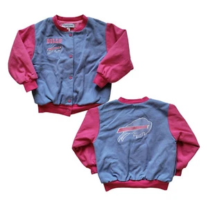 Vintage Buffalo Bills Kids Girls Jacket Embroidered Denim Custom Made Size 4 - Picture 1 of 6