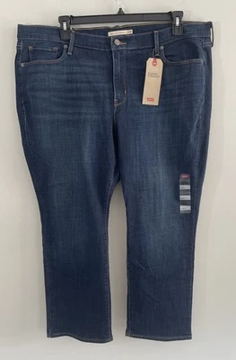 NUEVO Pantalones de mezclilla Levi's 414 para mujer talla 22W CORTOS clásicos rectos elásticos Foto 1 de 4