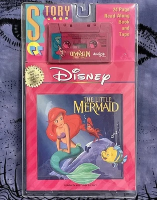 Cinta de libro y casete 1990 sin abrir La Sirenita de Disney 24 páginas leer a lo largo Foto 1 de 4