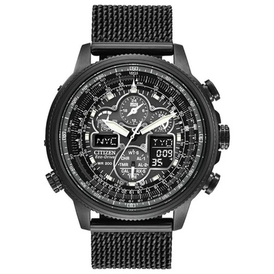 Citizen Men's Navihawk Chronograph Date Black Eco-Drive Watch 48MM JY8037-50E - Image 1 of 4