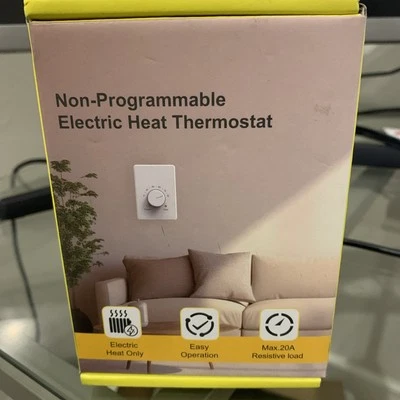Manual Electric Baseboard Heater Thermostat for Home - 120V Only - Image 1 of 4