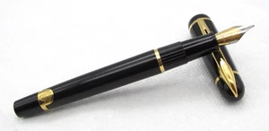 Waterman Phileas Fountain Pen Black Gold Trim Medium Nib VGUC Pre-Owned - Picture 1 of 16