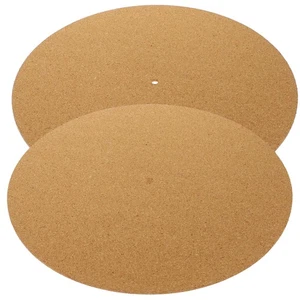 2 Stück Schallplattenmatte Plattenspieler Slipmat Antistatisch Kork Slipmats für Vinyl - Bild 1 von 12