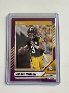 2024 Panini Donruss #160 Russell Wilson Purple Press Proof Pittsburgh Steelers - Picture 1 of 2