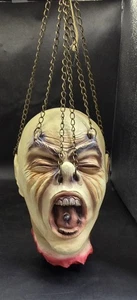 Realistic Severed Head Face Prop Cut Off Haunted House Halloween On Chain - Picture 1 of 9
