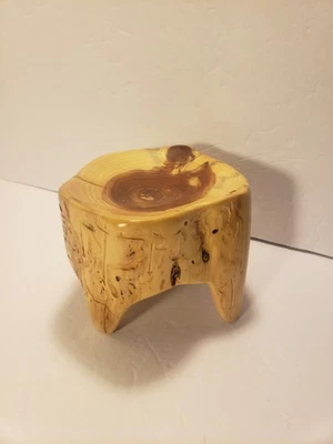 Madera Tallada Redonda Atrapa Todo Plato Tazón Soporte Pedestal Forma Libre 6x4" Asimétrico  Foto 1 de 4