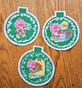 Vintage Erdbeere Shortcake Stoff Ornament Lot 3 vorgeschnitten fertig zum Nähen - Bild 1 von 5