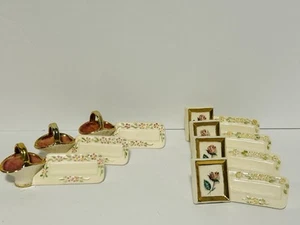 "7 tarjeteros vintage 1955 Duncan Enterprises canasta de porcelana floral 4""" - Imagen 1 de 7