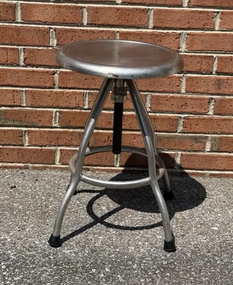 Vintage S. Blickman Stainless Steel Stool Swivel Adjustable Height Industrial - Image 1 of 4