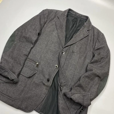 Corneliani ID Identity Hybrid Gray Wool Cashmere Zip Blazer Jacket Size 54R - Image 1 of 4
