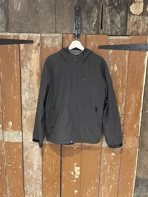 Springfield Jacket Coat  Grey Check Pattern Men's Hood Full Zip Pockets - Image 1 of 4