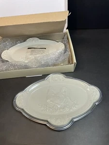 Country Rooster Serving Tray Ceramic Metal 9.75” Set Of 2 Lenox En Provence - Picture 1 of 16