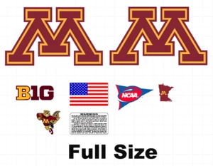 MINNESOTA GOPHERS Football Helm Aufkleber volle Größe 8 Mil - Bild 1 von 1