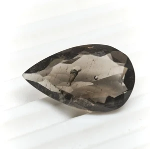 5.6 CT NATURAL COLOMBIANITE TEKTITE PEAR FACETED 17X10X5 MM CINTAMANI OBSIDIAN - Picture 1 of 6