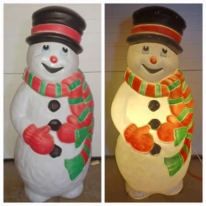 Vintage 1997 Grand Venture Lighted Plastic Christmas Snowman 38"H Blow Mold - Picture 1 of 21