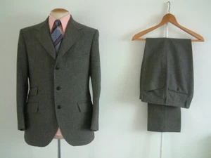 1960's MOD SUIT BY JAEGER..38" x 32"..NARROW LEG..FROGMOUTH..HOPSACK..60's MOD - Picture 1 of 23