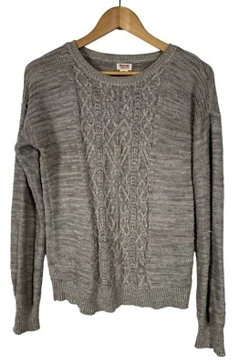Suéter gris tejido con cable mezcla de algodón Mossimo Supply Co talla mediana Foto 1 de 4