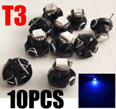 (10 piezas) Blue T3 Neo Wedge 1-SMD LED Cluster Instrumento Tablero Climático Bombillas Foto 1 de 4