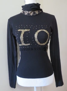 MY T-SHIRT PIANURA STUDIO BEADED TURTLENECK LONG SLEEVE TOP, SZ 42 - Picture 1 of 9
