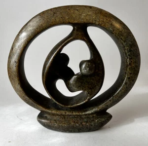 Piedra africana Shona piedra serpentina escultura círculo de la vida - Imagen 1 de 6