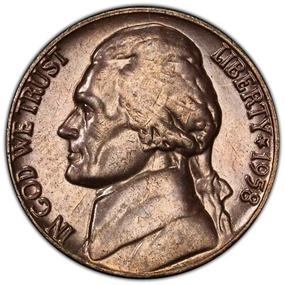 1958 Jefferson Nickel PCGS MS63 —— "BLACK BEAUTY" GLOSSY & GORGEOUS, WATCH VID - Image 1 of 2