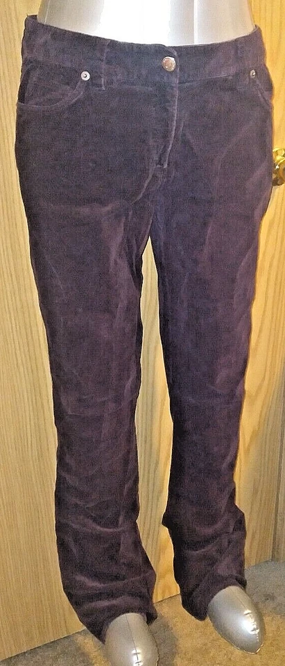 PANTALONES DE PANA KENNETH COLE REACTION, PLUMA ATERCIOPELADA BALLENA CIRUELA PÚRPURA TALLA 8 T Foto 1 de 4