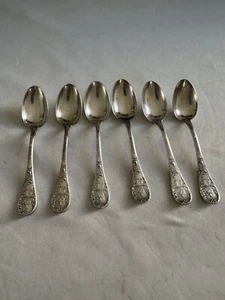 Juego de 6 cucharas de café de té christofle antiguas plateadas A Los Mandarines - Imagen 1 de 15