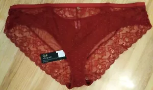 New! Rosie Autograph Red Intricate Spot Mesh Brazilian Knickers Briefs Pants 26 - Picture 1 of 7