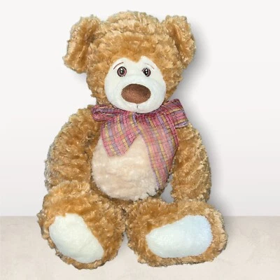 First and & Main PEABODY Brown Teddy Bear Bow Stuffed Animal Plush Lovey - Image 1 of 2