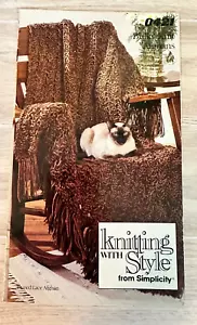 Simplicity Knitting with Style 1985 Afghan Vintage Knitting Patterns - Picture 1 of 4