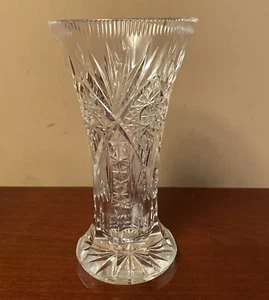 Vintage Crystal 7" Vase- Czech Bohemia - Picture 1 of 5